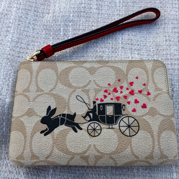 Coach Handbags - COACH Lunar New Year Rabbit Wristlet Signature Carriage w/Rabbit CF372 NWT